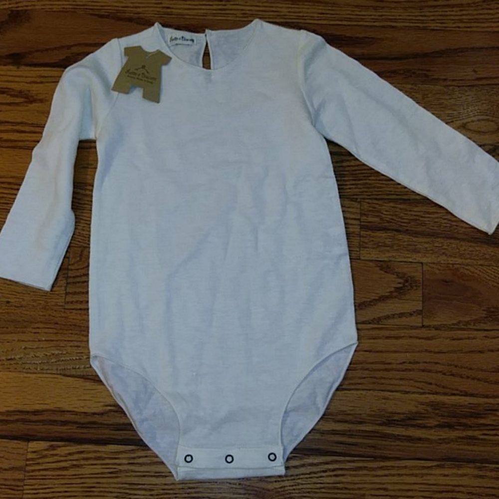 NWT LATTE e BISCOTTI 12 mnths long sleeve bodysuit